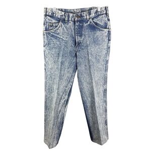 Branders Jeans Mens 32x27 Blue Acid Wash Straight Leg Denim Vintage 80s
